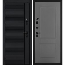 Дверь Галактика-173/PR- 167 Черный мягкая шагрень / Серый