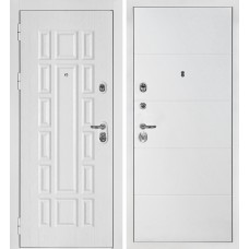 Дверь Квадро-124/PR- 35 Белый дуб фактурный / Белый