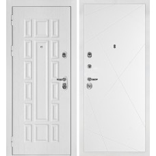 Дверь Квадро-124/PR- 103 Белый дуб фактурный / Белый