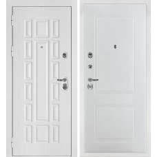 Дверь Квадро-124/PR- 167 Белый дуб фактурный / Белый