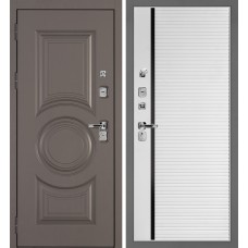 Дверь Плаза-177/PR-103 Коричнево-серый / Белый