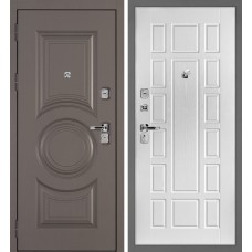 Дверь Плаза-177/PR-124 Коричнево-серый / Белый ясень