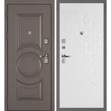 Дверь Плаза-177/PR-126 Коричнево-серый / Белый