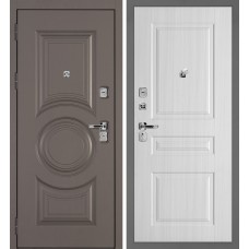 Дверь Плаза-177/PR-150 Коричнево-серый / Сандал белый
