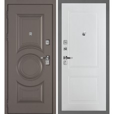 Дверь Плаза-177/PR-167 Коричнево-серый / Белый