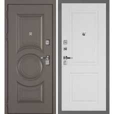 Дверь Плаза-177/PR-180 Коричнево-серый / Белый