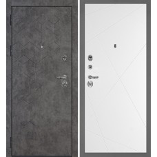 Дверь Тетра-126/PR-103 Бетон темный / Белый