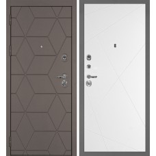 Дверь Тетра-181/PR-103 Коричнево-серый / Белый