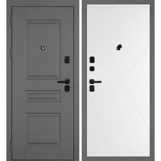 Дверь Октава-150/PR-103 Серый / Белый