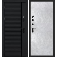 Галактика-173/Гладкая Черный мягкая шагрень / Серый бетон