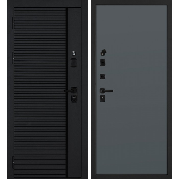 Дверь Скамбио Порте Галактика-173/Гладкая Черный мягкая шагрень / Графит