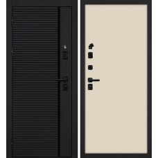 Галактика-173/Гладкая Черный мягкая шагрень / Бежевый матовый