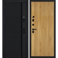 Галактика-173/Гладкая Черный мягкая шагрень / Дуб золотистый