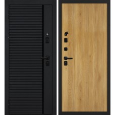 Галактика-173/Гладкая Черный мягкая шагрень / Дуб золотистый