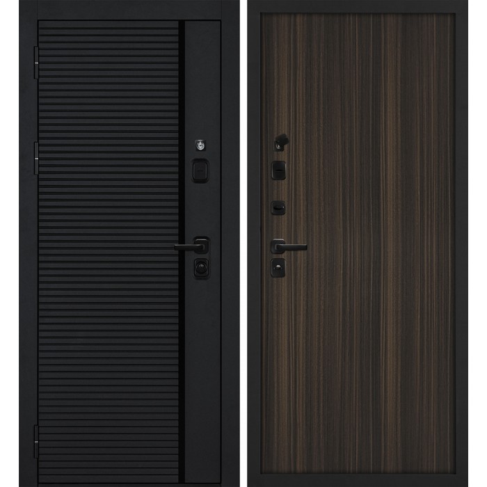 Дверь Скамбио Порте Галактика-173/Гладкая Черный мягкая шагрень / Эвкалипт африканский