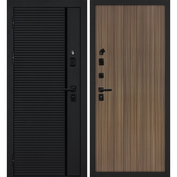 Дверь Скамбио Порте Галактика-173/Гладкая Черный мягкая шагрень / Эвкалипт испанский