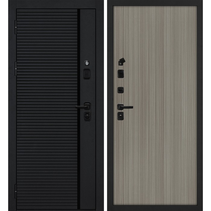 Дверь Скамбио Порте Галактика-173/Гладкая Черный мягкая шагрень / Эвкалипт португальский