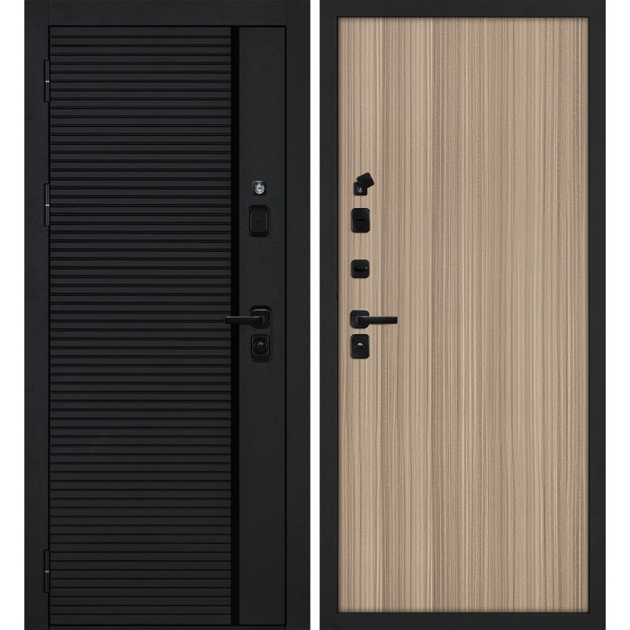 Дверь Скамбио Порте Галактика-173/Гладкая Черный мягкая шагрень / Эвкалипт тасманский
