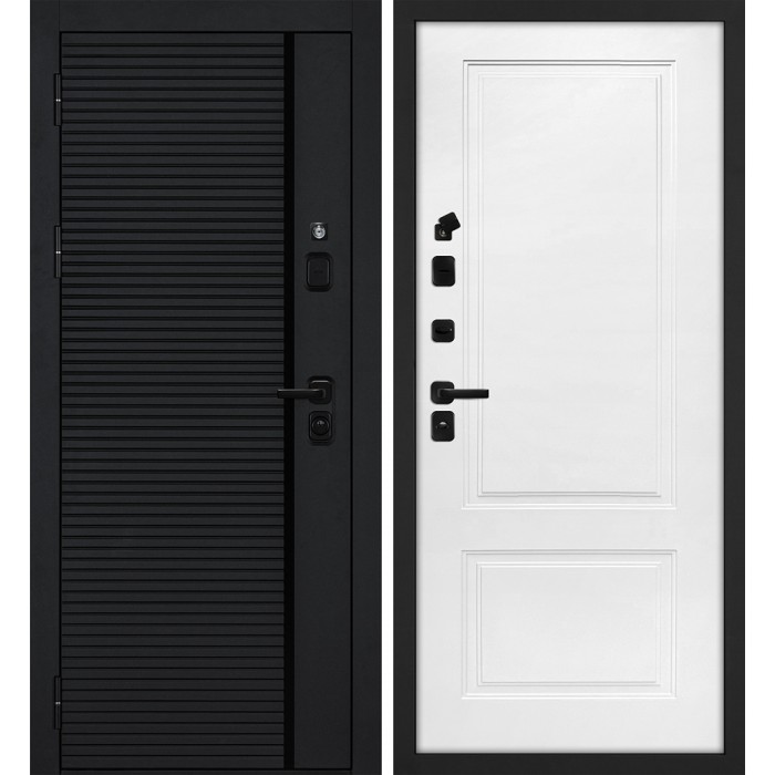 Дверь Скамбио Порте Галактика-173/ПДЕ-04 Черный мягкая шагрень / Жасмин