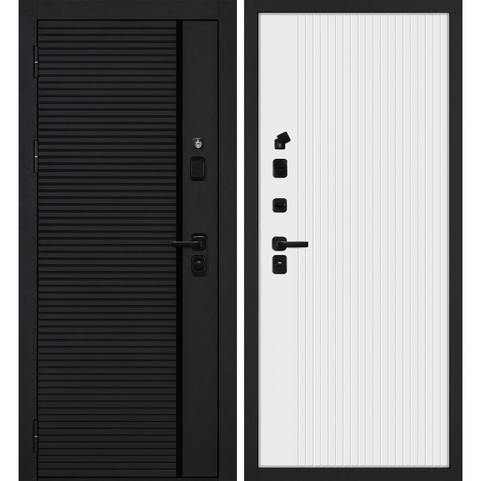 Дверь Скамбио Порте Галактика-173/PR-197 Черный мягкая шагрень / Белый