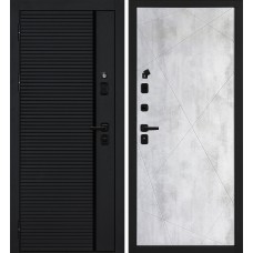 Галактика-173/PR- 103 Черный мягкая шагрень / Бетон светлый