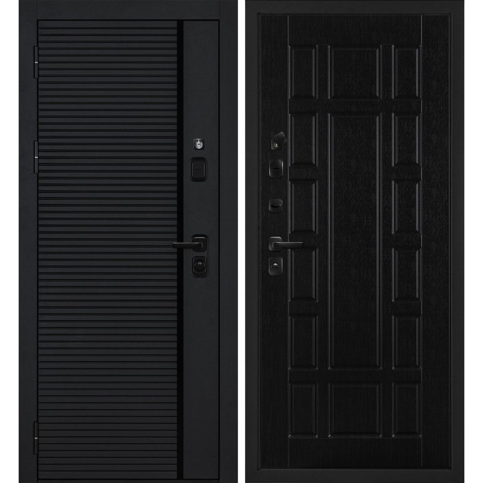 Дверь Скамбио Порте Галактика-173/PR- 124 Черный мягкая шагрень / Венге