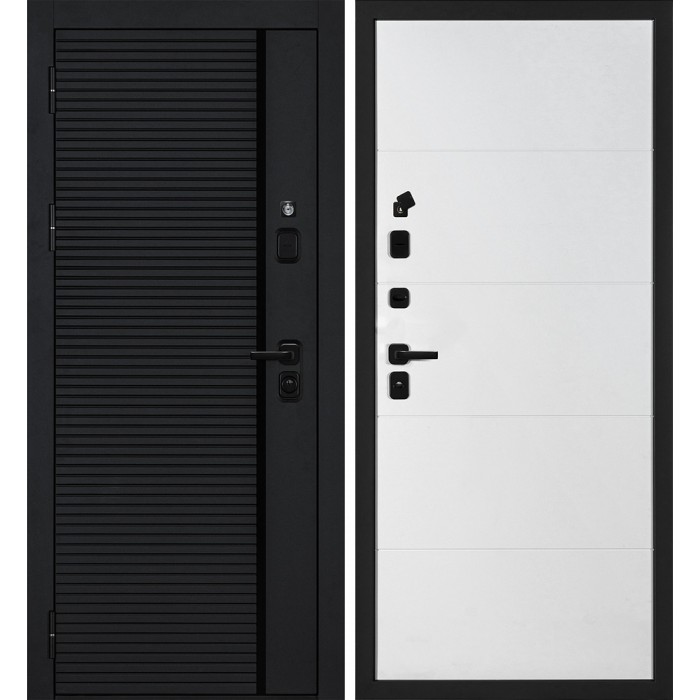Дверь Скамбио Порте Галактика-173/PR- 35 Черный мягкая шагрень / Белый