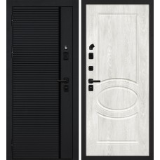 Галактика-173/Сиена-1 Черный мягкая шагрень / Дуб жемчужный