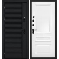 Галактика-173/Smalta-06 Черный мягкая шагрень / Белый ral 9003