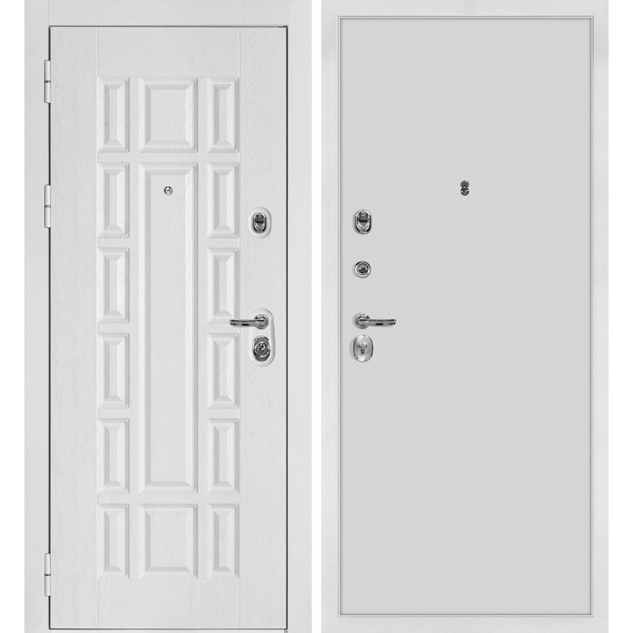 Дверь Скамбио Порте Квадро-124/Гладкая Белый дуб фактурный / Агат