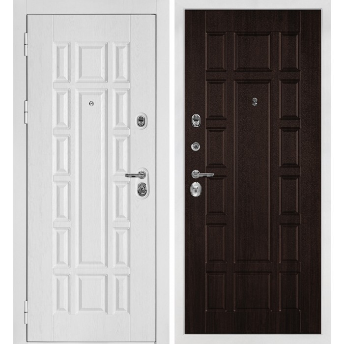 Дверь Скамбио Порте Квадро-124/PR- 124 Белый дуб фактурный / Дуб мореный