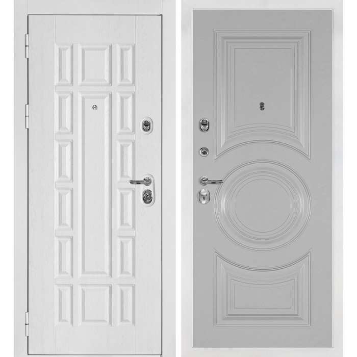 Дверь Скамбио Порте Квадро-124/PR- 177 Белый дуб фактурный / Агат