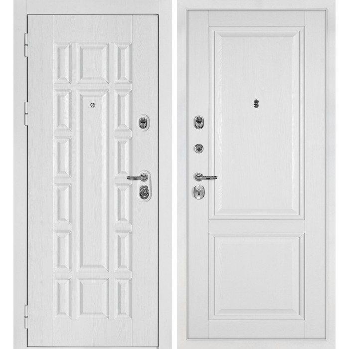 Дверь Скамбио Порте Квадро-124/PSU-28 Белый дуб фактурный / Белое дерево