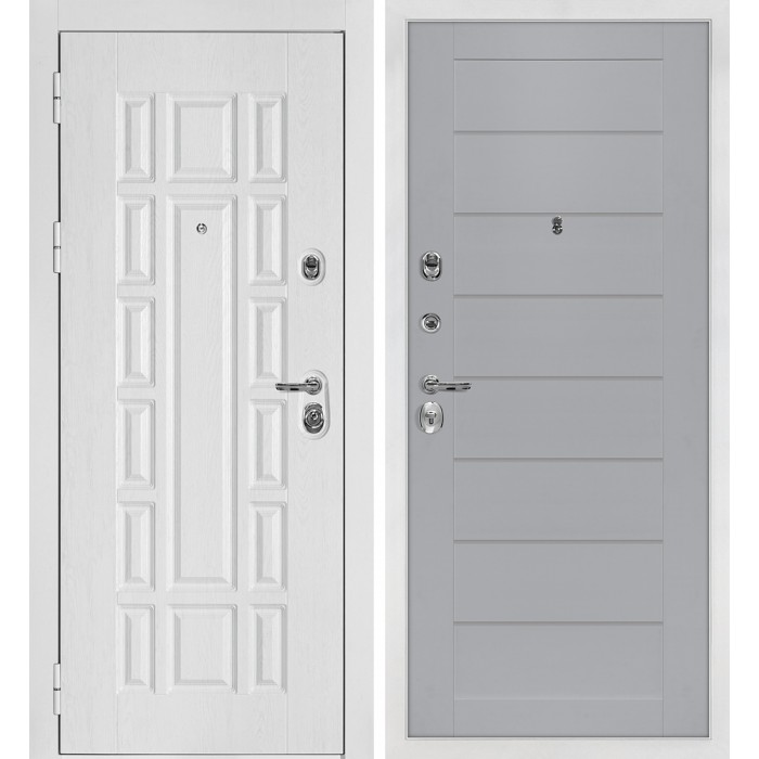 Дверь Скамбио Порте Квадро-124/Техно-708 Белый дуб фактурный / Манхэттен