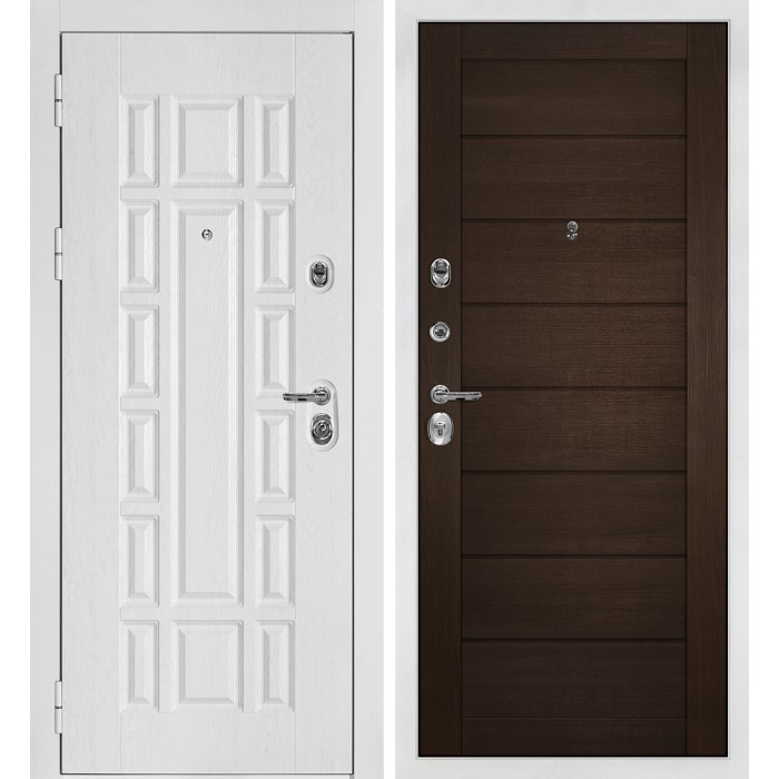 Дверь Скамбио Порте Квадро-124/Техно-708 Белый дуб фактурный / Венге