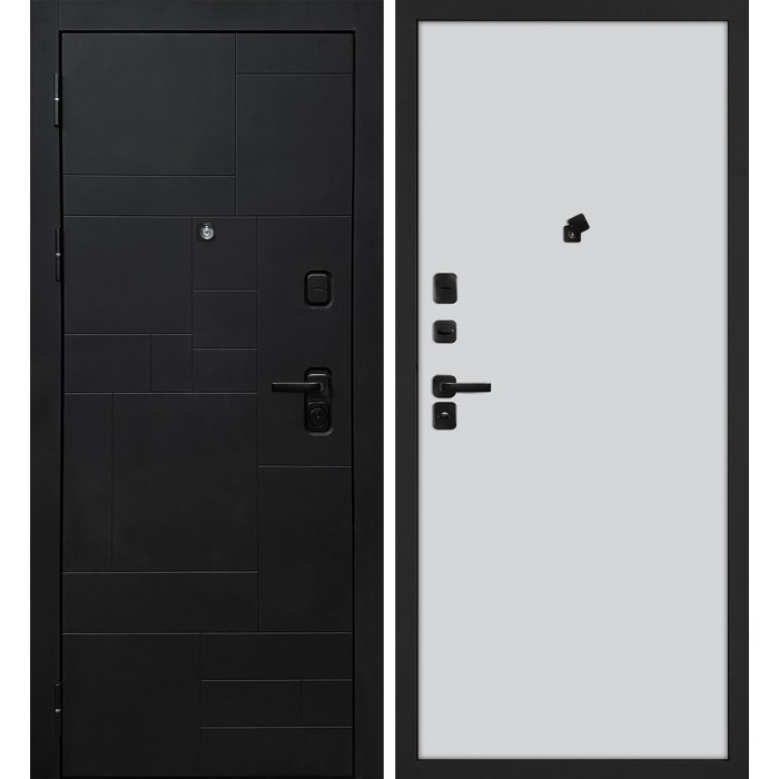 Дверь Скамбио Порте Лабиринт-201/Гладкая Черный мягкая шагрень / Агат