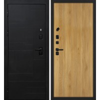 Лабиринт-201/Гладкая Черный мягкая шагрень / Дуб золотистый