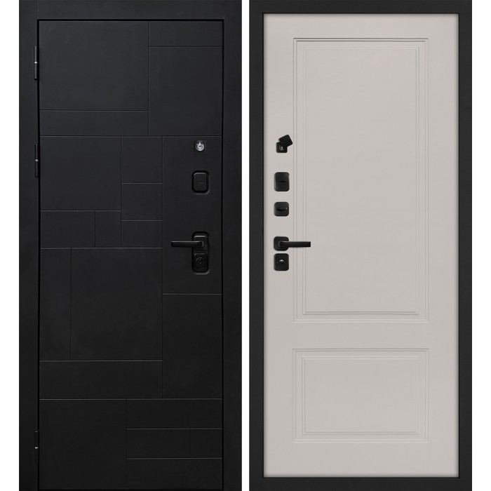 Дверь Скамбио Порте Лабиринт-201/ПДЕ-04 Черный мягкая шагрень / Кашемир