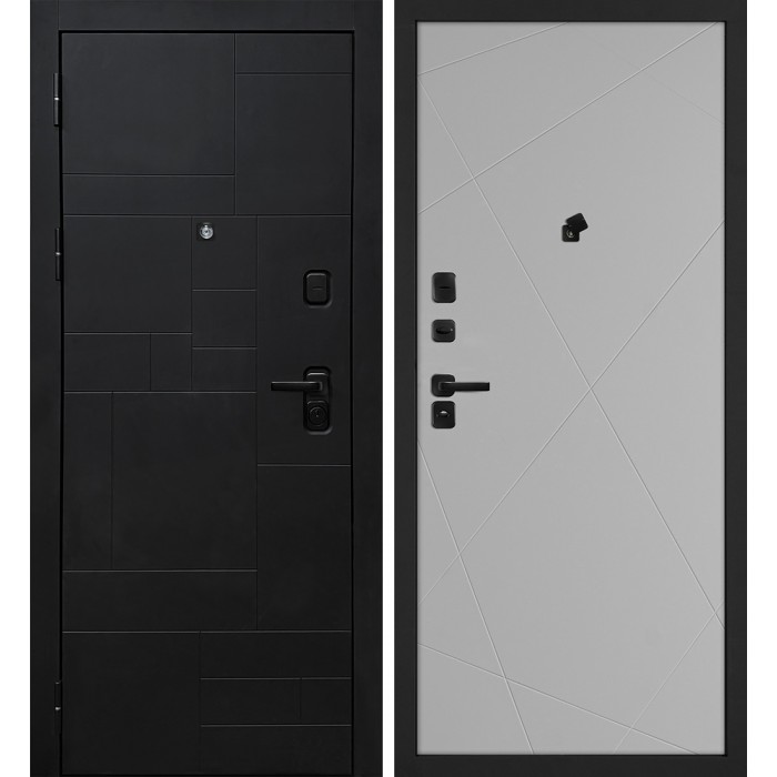 Дверь Скамбио Порте Лабиринт-201/PR-103 Черный мягкая шагрень / Агат