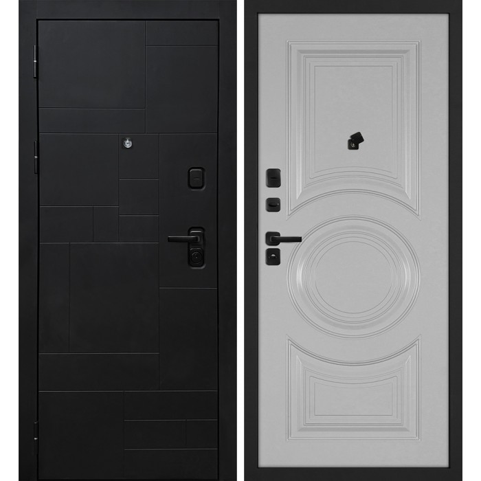 Дверь Скамбио Порте Лабиринт-201/PR-177 Черный мягкая шагрень / Агат