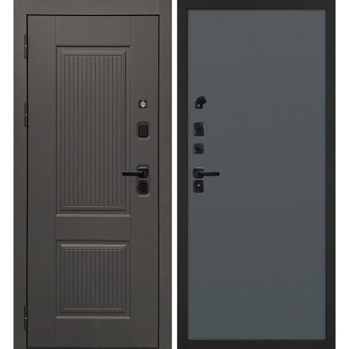 Дверь Скамбио Порте Линэя-214/Гладкая Коричнево-серый / Графит