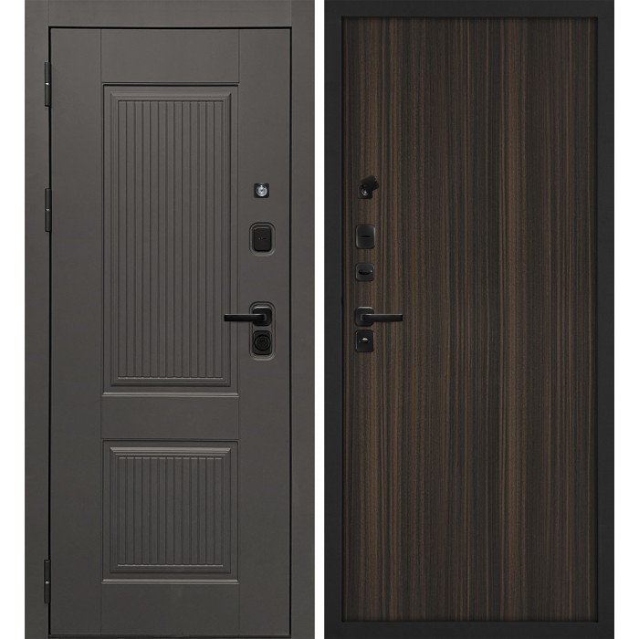 Дверь Скамбио Порте Линэя-214/Гладкая Коричнево-серый / Эвкалипт африканский