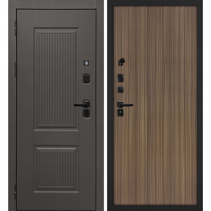 Дверь Скамбио Порте Линэя-214/Гладкая Коричнево-серый / Эвкалипт испанский