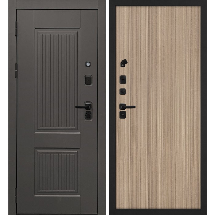 Дверь Скамбио Порте Линэя-214/Гладкая Коричнево-серый / Эвкалипт тасманский