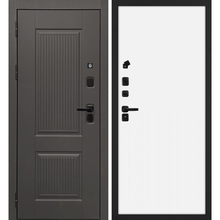 Дверь Скамбио Порте Линэя-214/Invisibe Коричнево-серый / Белый грунт