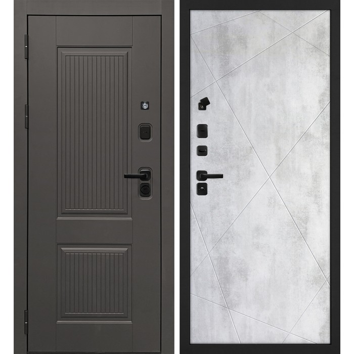 Дверь Скамбио Порте Линэя-214/PR-103 Коричнево-серый / Бетон светлый