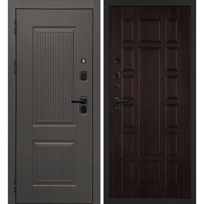 Дверь Скамбио Порте Линэя-214/PR-124 Коричнево-серый / Дуб мореный