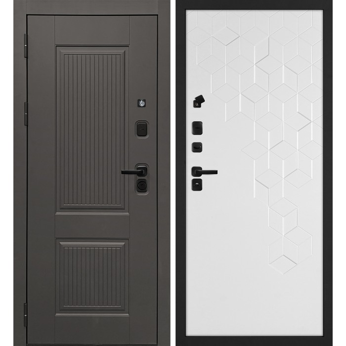 Дверь Скамбио Порте Линэя-214/PR-126 Коричнево-серый / Белый