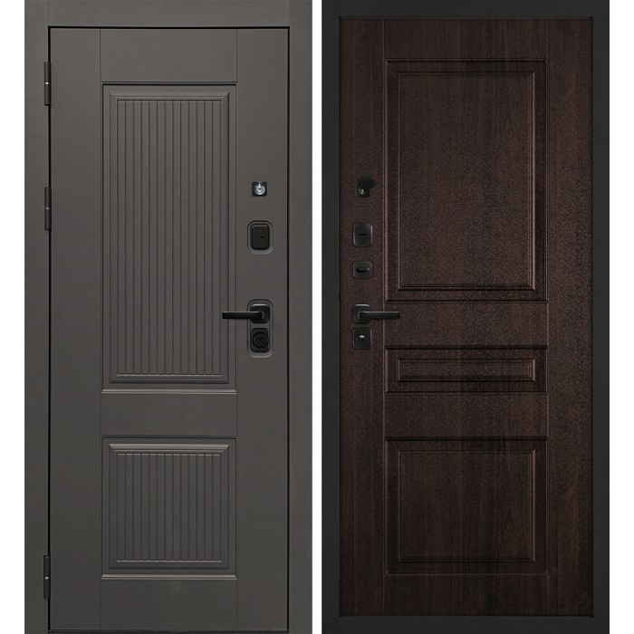 Дверь Скамбио Порте Линэя-214/PR-150 Коричнево-серый / Дуб мореный