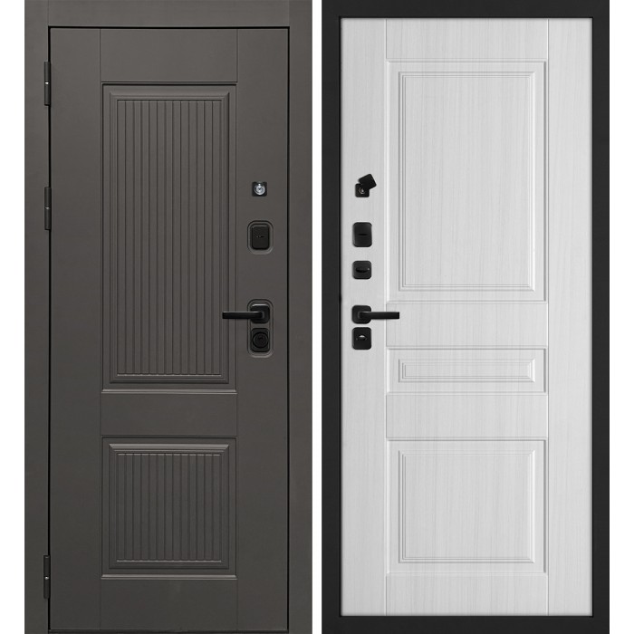 Дверь Скамбио Порте Линэя-214/PR-150 Коричнево-серый / Сандал белый